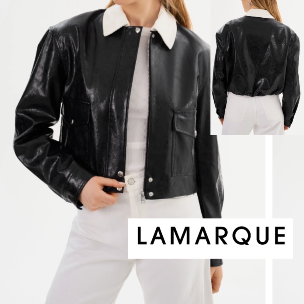 LAMARQUE  Braylin black faux leather jacket, XL  PG1479